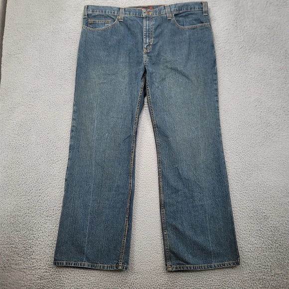 Perry Ellis America Jeans Mens 40x30 Blue Denim Straight Leg Flat Front‎ Casual - Picture 1 of 15